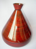 Bambusová váza široká červená, 